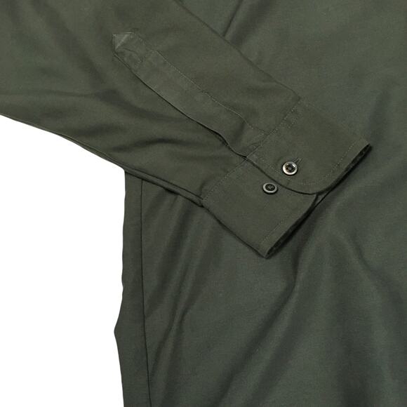 Milano Uomo Shirt Button Front Olive Green Men's 16 34/35 Button Up Long Sleeve - Picture 9 of 9